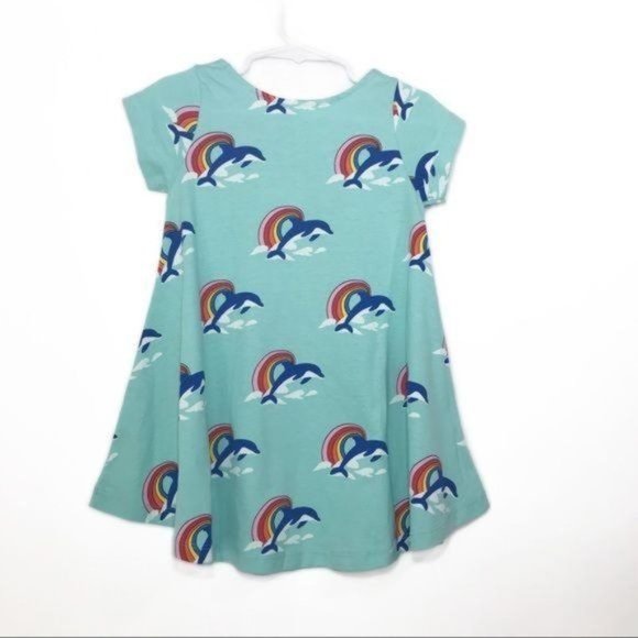 HANNA ANDERSSON 100% Cotton Dolphin Rainbow Swing Dress Size 3T 90cm - Picture 5 of 5